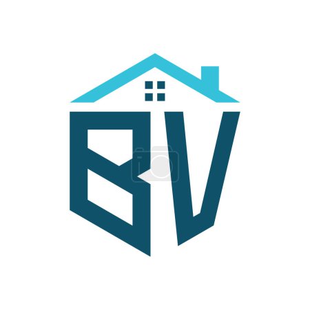 BV House Logo Design Template. Letter BV Logo for Real Estate, Construction or any House Related Business