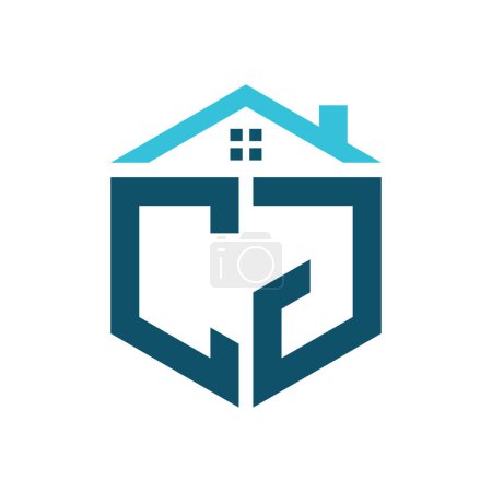 Plantilla de diseño de logotipo de CJ House. Letra CJ Logo para Bienes Raíces, Construcción o cualquier Casa