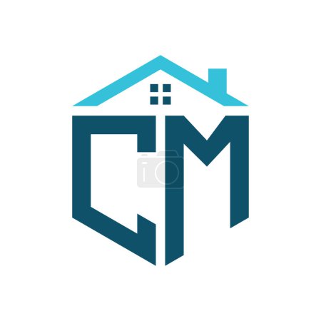CM House Logo Design Template. Letter CM Logo for Real Estate, Construction or any House Related Business
