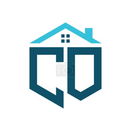 Modèle de conception de logo de la maison CO. Lettre CO Logo pour l'immobilier, la construction ou toute autre activité liée à la maison