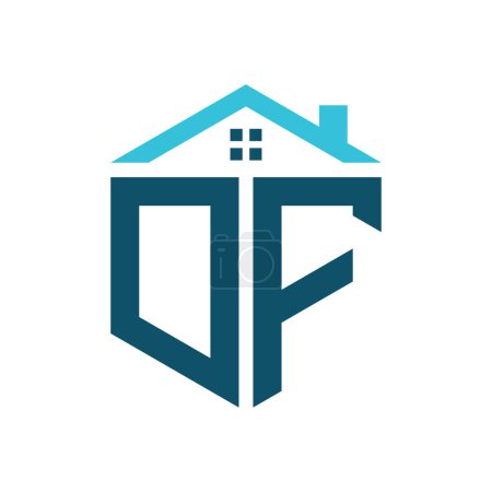 Plantilla de diseño de logotipo de DF House. Letra DF Logo para Bienes Raíces, Construcción o cualquier Casa