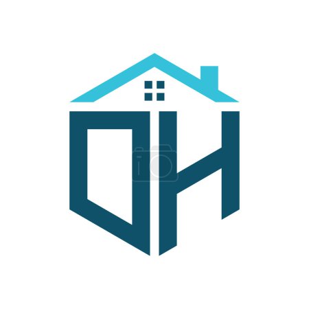 DH House Logo Design Template. Buchstabe DH Logo für Immobilien, Bau oder jedes Haus verwandte Geschäft