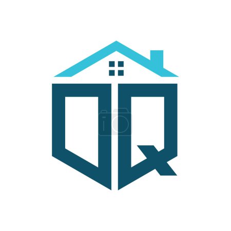 Modèle de conception de logo de maison DQ. Lettre DQ Logo pour l'immobilier, la construction ou toute autre activité liée à la maison