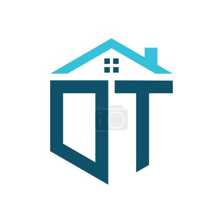 Plantilla de diseño de logotipo DT House. Letra DT Logo para Bienes Raíces, Construcción o cualquier Casa