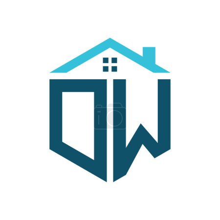 DW House Logo Design Template. Brief DW-Logo für Immobilien, Baugewerbe oder alle damit verbundenen Geschäfte