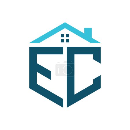 EC House Logo Design Template. Brief EG-Logo für Immobilien, Baugewerbe oder jedes damit verbundene Geschäft