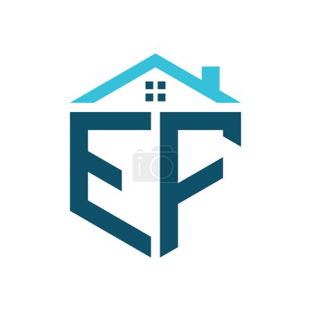 EF House Logo Design Template. Buchstabe EF-Logo für Immobilien, Bauwesen oder jedes damit verbundene Geschäft