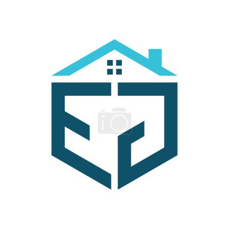 Plantilla de diseño de logotipo de EJ House. Letra EJ Logo para Bienes Raíces, Construcción o cualquier Casa