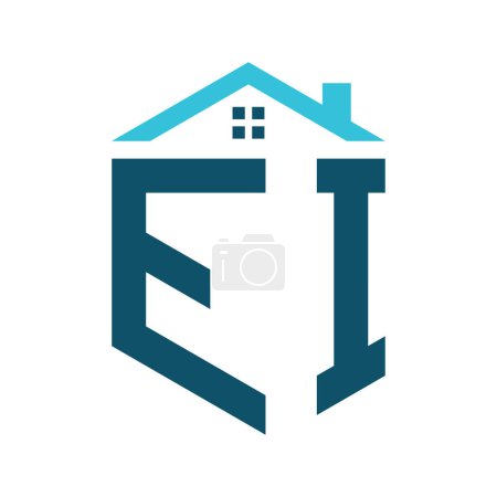 Téléchargez les illustrations : Modèle de conception de logo de maison de l'IE. Lettre Logo de l'AE pour l'immobilier, la construction ou toute entreprise liée à la maison - en licence libre de droit