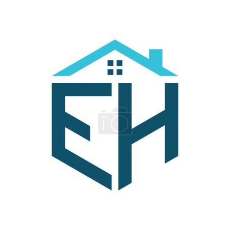 EH House Logo Design Template. Letter EH Logo for Real Estate, Construction or any House Related Business