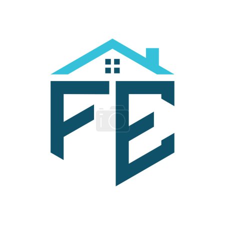 FE House Logo Design Template. Letter FE Logo for Real Estate, Construction or any House Related Business