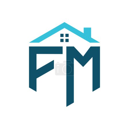 FM House Logo Design Template. Letter FM Logo for Real Estate, Construction or any House Related Business