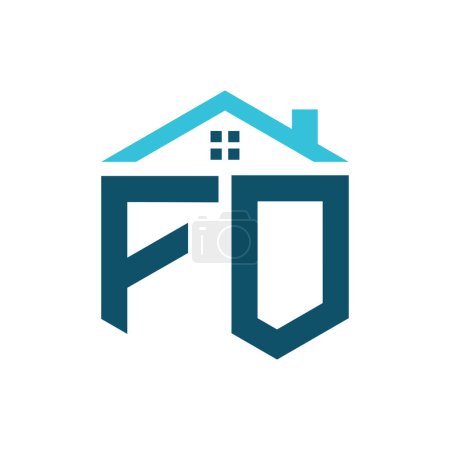 FO House Logo Design Template. Letter FO Logo for Real Estate, Construction or any House Related Business