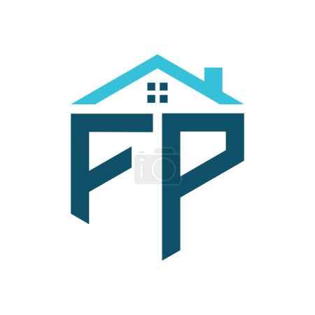 FP House Logo Design Template. Letter FP Logo for Real Estate, Construction or any House Related Business