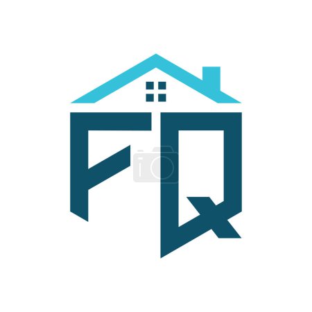 FQ House Logo Design Template. Buchstabe FQ Logo für Immobilien, Bau oder jedes Haus verwandte Geschäft