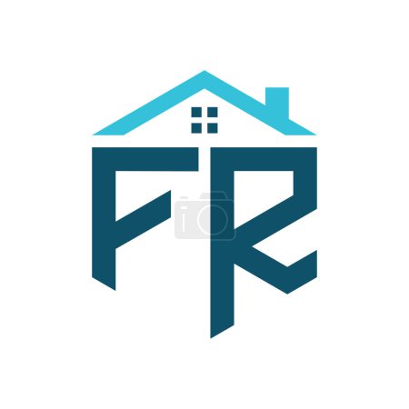 Plantilla de diseño de logotipo de FR House. Letra FR Logo para Bienes Raíces, Construcción o cualquier Casa
