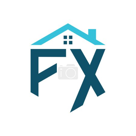 Plantilla de diseño de logotipo FX House. Logotipo de letra FX para bienes raíces, construcción o cualquier casa