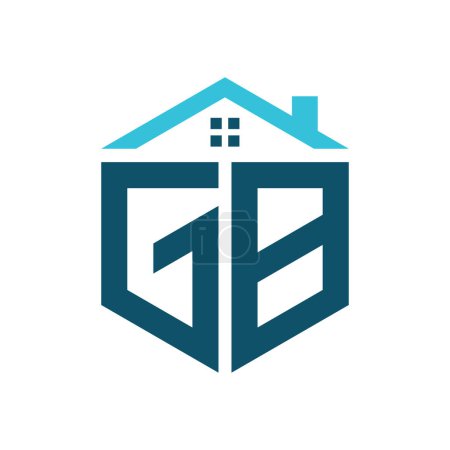 Modèle de conception de logo de maison GB. Lettre GB Logo pour l'immobilier, la construction ou toute autre activité liée à la maison