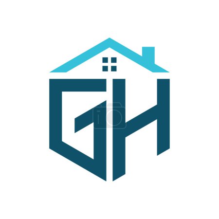 Modèle de conception de logo de maison GH. Lettre GH Logo pour l'immobilier, la construction ou toute autre activité liée à la maison