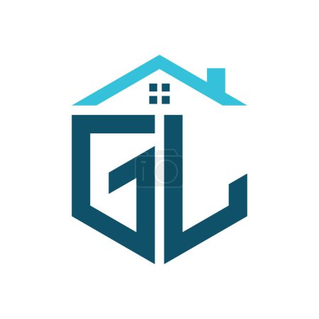 Modèle de conception de logo de maison GL. Lettre GL Logo pour l'immobilier, la construction ou toute autre activité liée à la maison