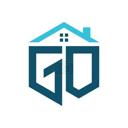 GO House Logo Design Template. Letter GO Logo for Real Estate, Construction or any House Related Business