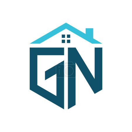 Modèle de conception de logo de maison GN. Lettre Logo GN pour l'immobilier, la construction ou toute autre activité liée à la maison