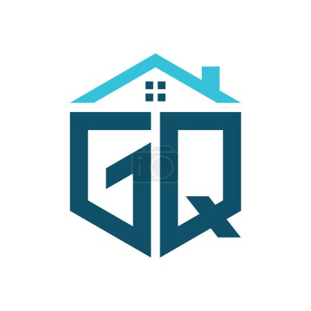 Modèle de conception de logo de maison GQ. Lettre logo GQ pour l'immobilier, la construction ou toute autre activité liée à la maison