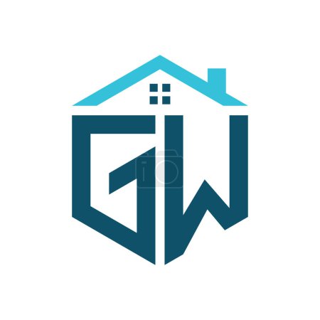 Plantilla de diseño de logotipo de GW House. Letra logotipo de GW para bienes raíces, construcción o cualquier casa