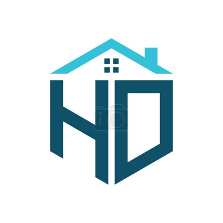 Modèle de conception de logo de maison HD. Lettre logo HD pour l'immobilier, la construction ou toute autre activité liée à la maison