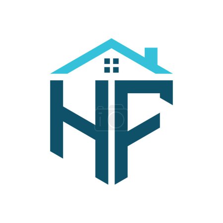 Modèle de conception de logo de maison HF. Lettre HF Logo pour l'immobilier, la construction ou toute autre activité liée à la maison