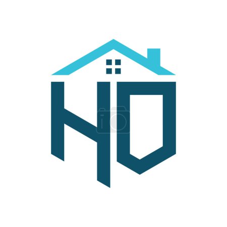 Modèle de conception de logo de maison HO. Lettre HO Logo pour l'immobilier, la construction ou toute autre activité liée à la maison