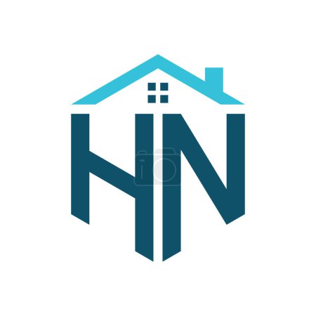 HN House Logo Design Template. Letter HN Logo for Real Estate, Construction or any House Related Business