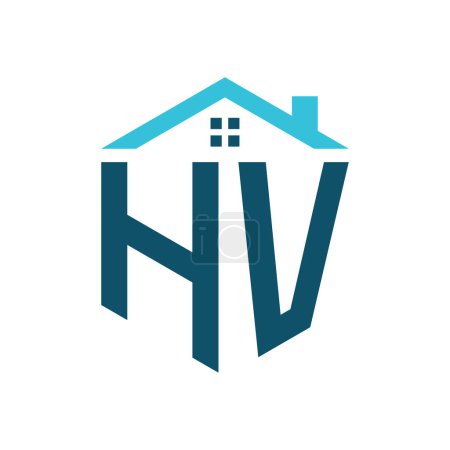 HV House Logo Design Template. Letter HV Logo for Real Estate, Construction or any House Related Business