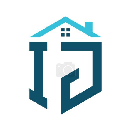 IJ House Logo Design Template. Letter IJ Logo for Real Estate, Construction or any House Related Business