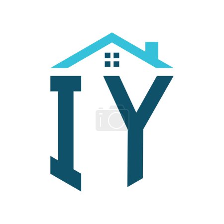 Modèle de conception de logo de la maison IY. Lettre IY Logo pour l'immobilier, la construction ou toute autre activité liée à la maison