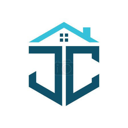 Modèle de conception de logo de maison JC. Lettre JC Logo pour l'immobilier, la construction ou toute autre activité liée à la maison