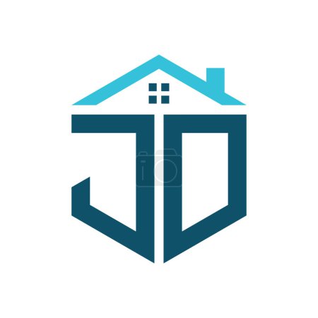 Modèle de conception de logo de maison JD. Lettre JD Logo pour l'immobilier, la construction ou toute autre activité liée à la maison