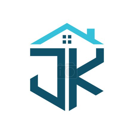 JK House Logo Design Template. Letter JK Logo for Real Estate, Construction or any House Related Business