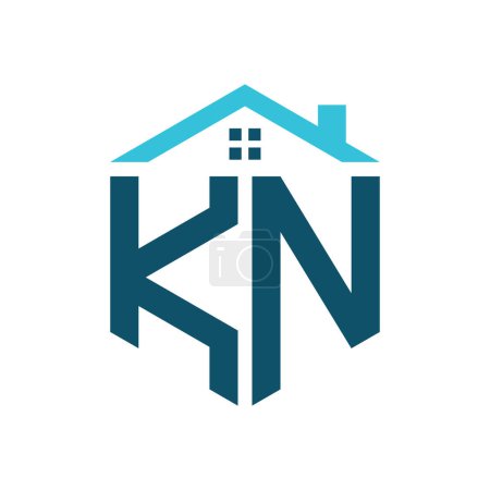 Plantilla de diseño de logotipo de KN House. Letra Logotipo de KN para bienes raíces, construcción o cualquier casa