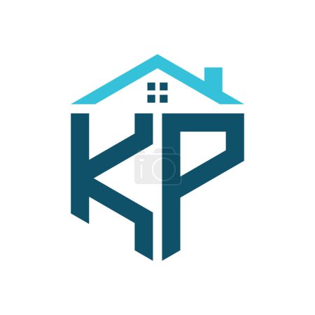 Plantilla de diseño de logotipo de KP House. Letra Logotipo de KP para bienes raíces, construcción o cualquier casa