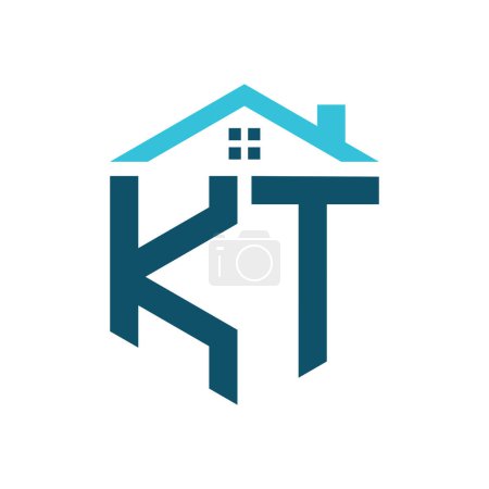 KT House Logo Design Template. Letter KT Logo for Real Estate, Construction or any House Related Business