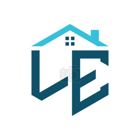 Plantilla de diseño de logotipo LE House. Letra LE Logo para Bienes Raíces, Construcción o cualquier Casa