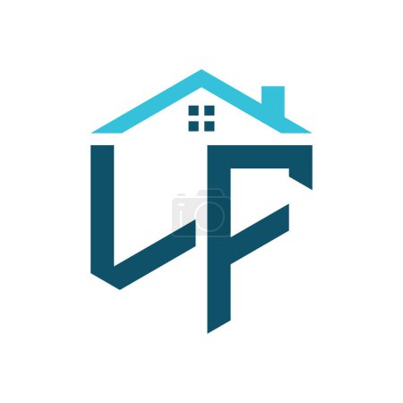 LF House Logo Design Template. Letter LF Logo for Real Estate, Construction or any House Related Business
