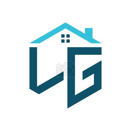 Modèle de conception de logo de maison LG. Lettre LG Logo pour l'immobilier, la construction ou toute autre activité liée à la maison