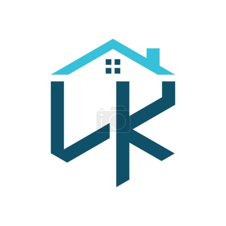 Modèle de conception de logo de maison LK. Lettre LK Logo pour l'immobilier, la construction ou toute autre activité liée à la maison