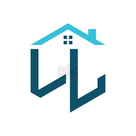 Modèle de conception de logo LL House. Lettre LL Logo pour l'immobilier, la construction ou toute autre activité liée à la maison