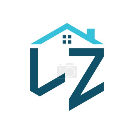 Modèle de conception de logo de maison LZ. Lettre LZ Logo pour l'immobilier, la construction ou toute autre activité liée à la maison