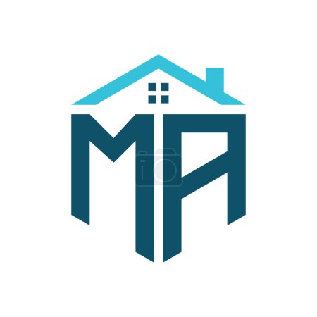 MA House Logo Design Template. Letter MA Logo for Real Estate, Construction or any House Related Business