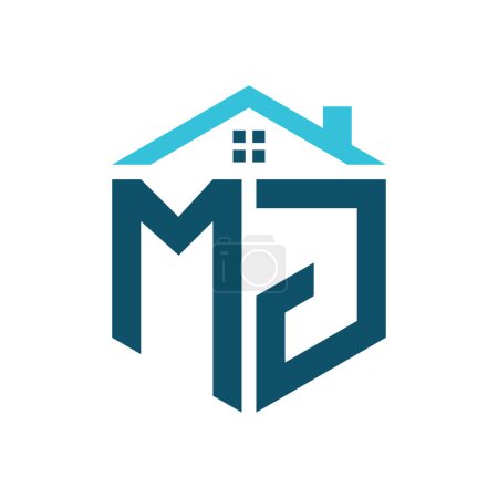 MJ House Logo Design Template. Letter MJ Logo for Real Estate, Construction or any House Related Business