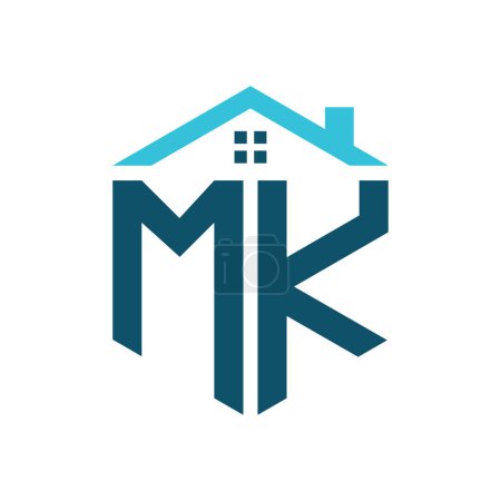 MK House Logo Design Template. Letter MK Logo for Real Estate, Construction or any House Related Business